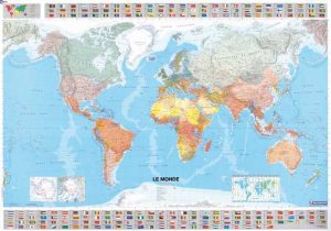 Monde Michelin - carte murale - Michelin World Wall Map - french