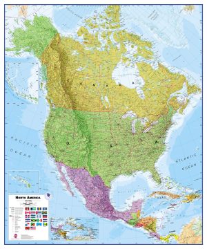 Amérique du Nord carte murale - Politique