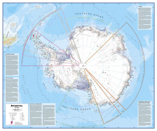 Antarctique carte murale - Politique