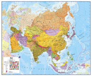 Asie carte murale - Politique - Asia Wall Map - Political