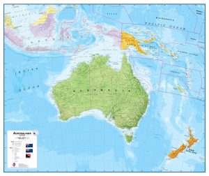 Australie carte murale - Politique - Australia Wall Map - Political