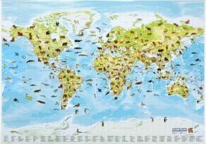 Monde des animaux - carte murale - Animal World - Wall Map