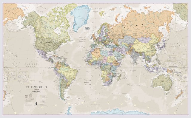 Le monde antique géant- carte murale politique - Giant Antique Political World Wall Map