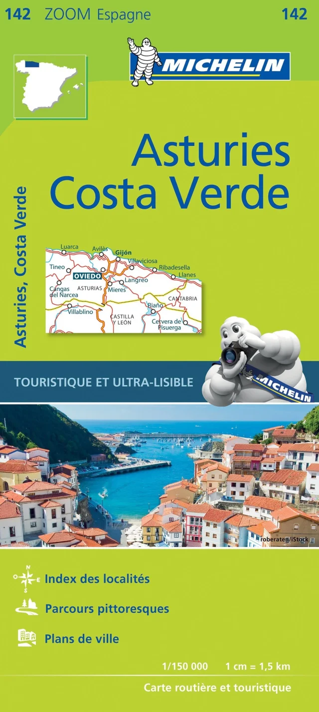 Asturias and Costa Verde zoom road map Michelin #142