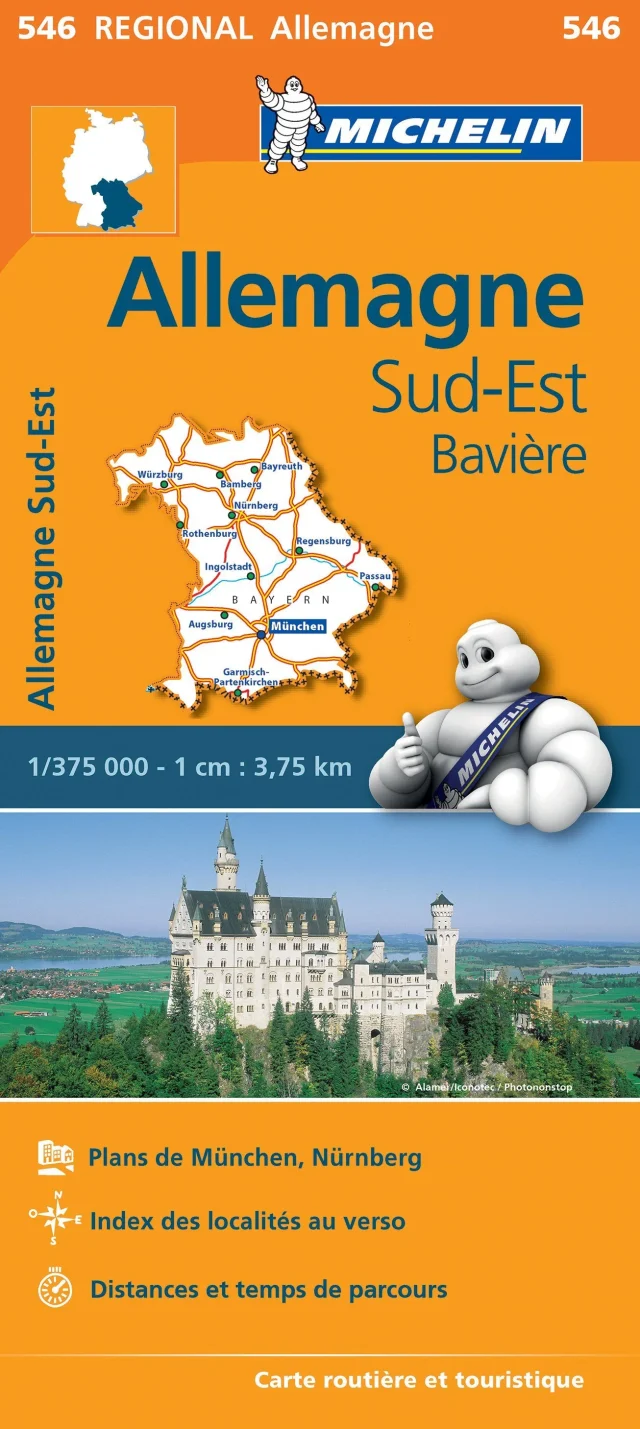 Allemagne Sud-ESt et Bavière carte routière Michelin #546