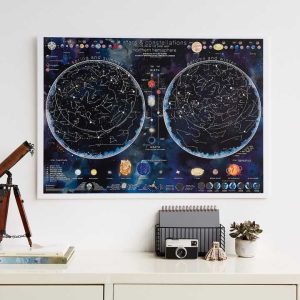 Etoiles & constellations phosphorescent carte murale - Stars and Constellations Glow-in-the Dark Wall Ma