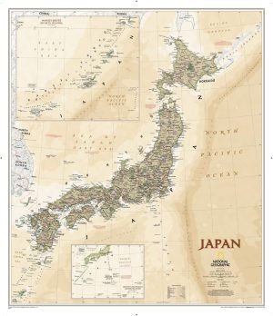 Japon antique - carte murale - Japan Antique Wall Map