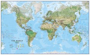 Le monde environnemental - carte murale - Environmental World Wall Map