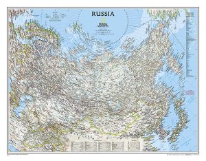 russie carte murale national geographic russia wall map