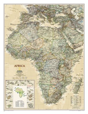 Afrique style antique carte murale national geographic africa wall map