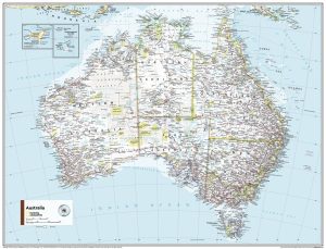 australie carte murale national geographic australia wall map