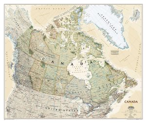 canada carte murale style antique