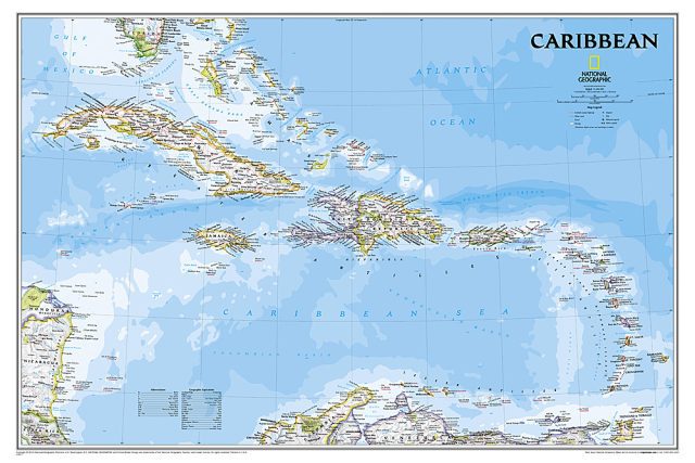 Caraibes carte murale