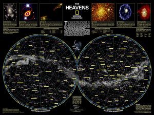 Ciel Étoilé carte murale National Geographic - the heavens wall map