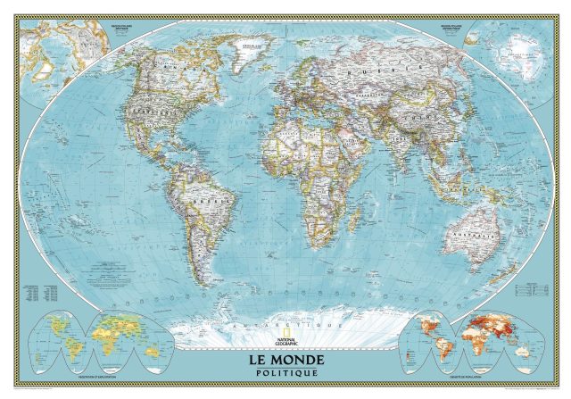 Monde Politique - carte murale National Geographic