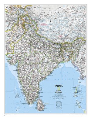 inde carte murale national geographic india wall map