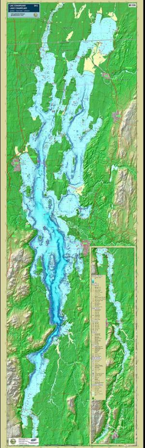 lac champlain carte murale lake champlain wall map