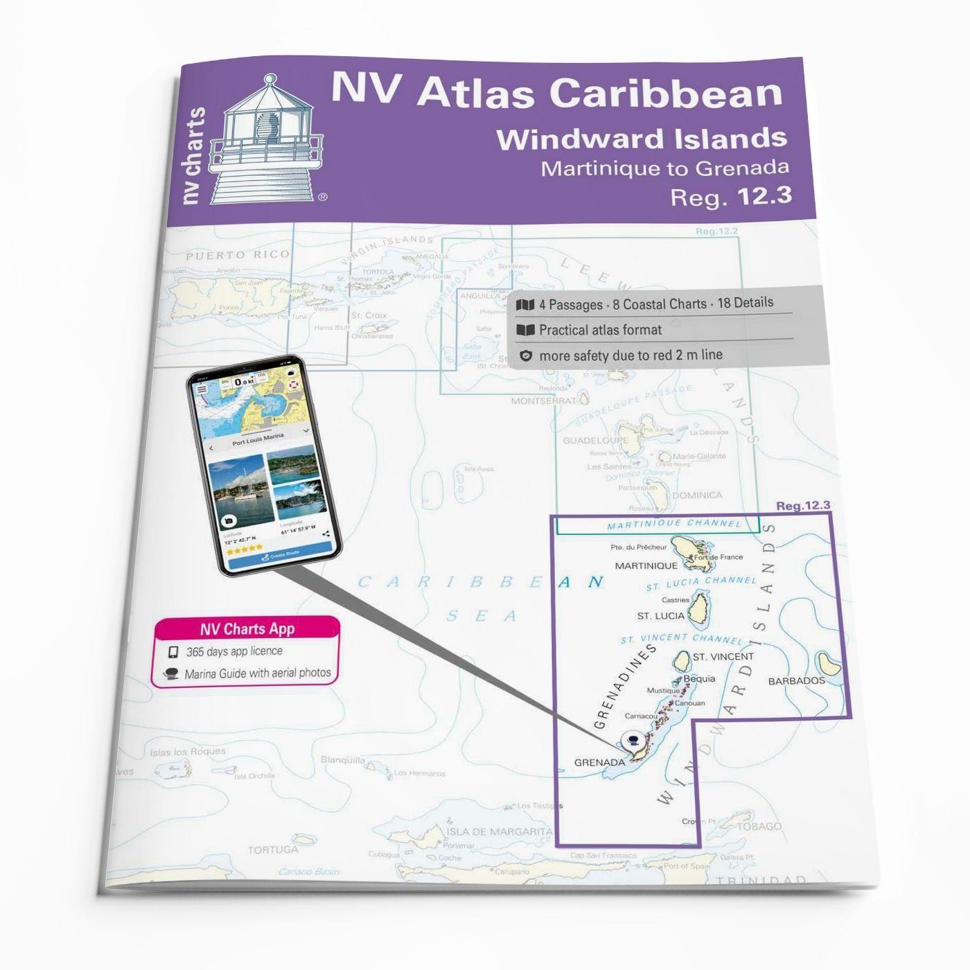 NV Atlas Nautical charts Caribbean 12.3: Windward Islands, Martinique to Grenada