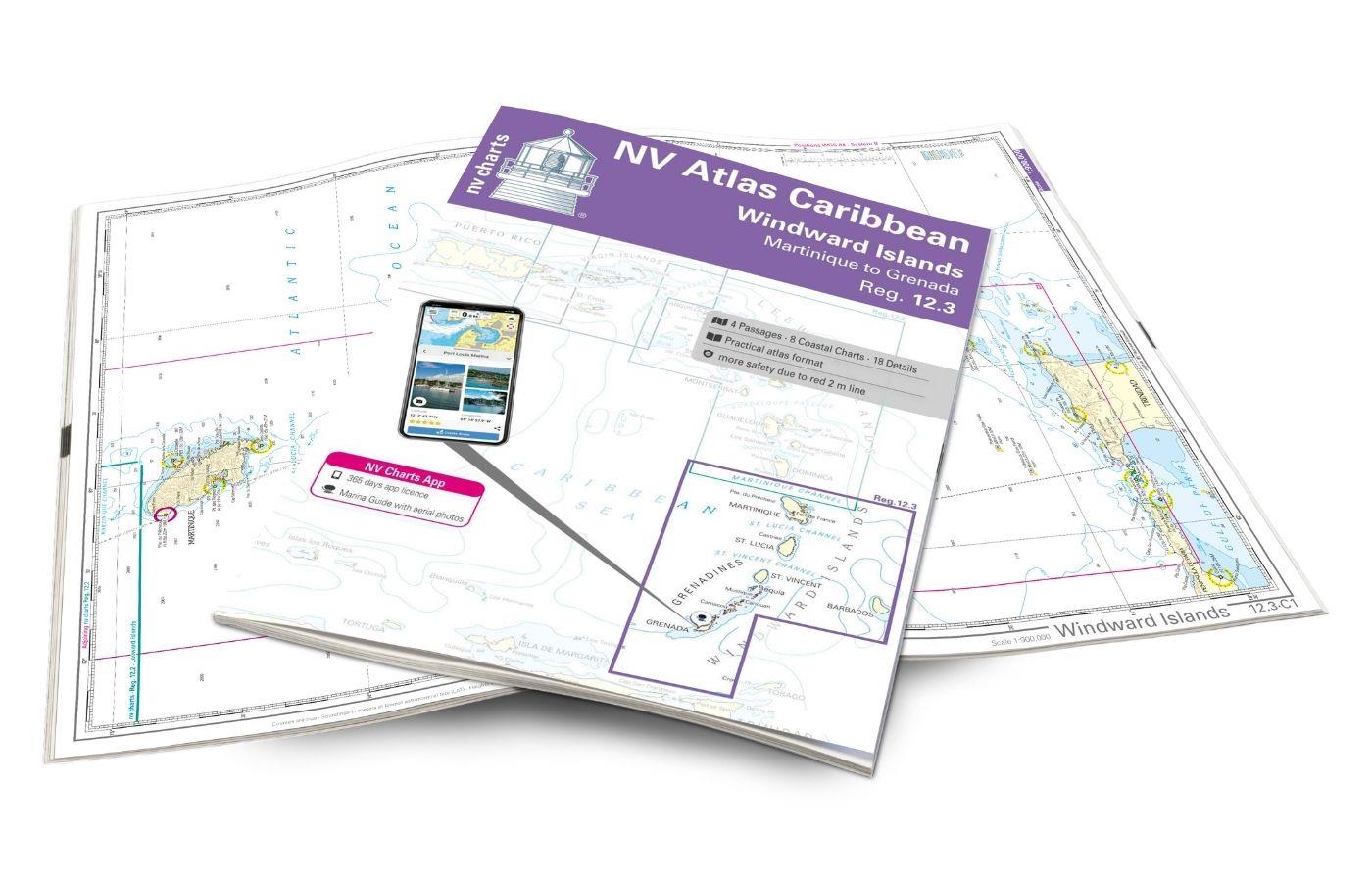 NV Atlas Nautical charts Caribbean 12.3: Windward Islands, Martinique to Grenada - Image 2