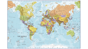 Carte murale du monde politique - anglais