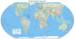 Carte du monde Equal Earth world wall map