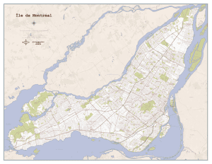 Carte murale de Montréal – Édition décorative avec métro et arrondissements