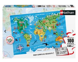 Casse-tête 100 mcx Carte du monde - Nathan (fr)