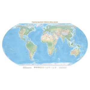 Carte physique Equal Earth